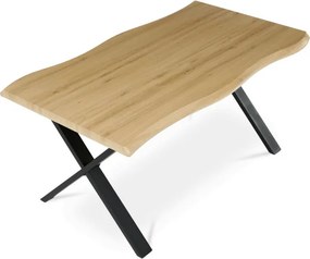 Jedálenský stôl 160x90 cm HT-F4316 OAK divoký dub / čierne nohy
