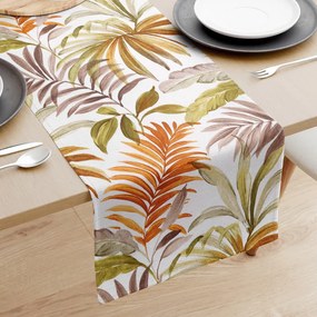 Goldea behúň na stôl loneta - farebné palmové listy 35x120 cm
