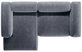 Sivomodrá menčestrová rohová pohovka (ľavý roh/s leňoškou) Bergano – Cosmopolitan Design