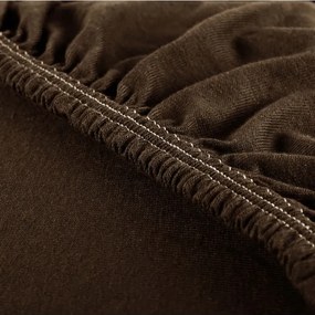 Plachta posteľná tmavohnedá jersey EMI, Plachta 160x200