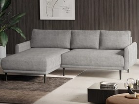 Rohová sedačka Soho, svetlo šedá strukturovaná látka, ľavý roh