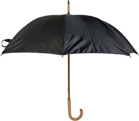 Čierny dáždnik s kvetinovou vnútornou potlačou Delfts Blue – 105*105*88 cm