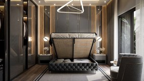 Dizajnová manželská posteľ  FEMIN 180x200 šedá