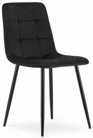 Set dvoch jedálenských stoličiek KARA zamat čierna (čierne nohy)
