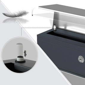 Moderná poštová schránka s priehradkou na noviny, antracitová a strieborná