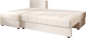 Rozkladacia obojstranná sedacia súprava do L VENORIA SLIM 200x143 cm, krémová + 2 vankúšiky ZDARMA