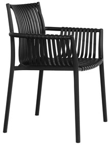 Čierne plastové záhradné stoličky v súprave 2 ks Tulsa – House Nordic