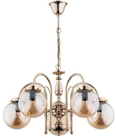 Luster na reťazi HERO 5xE14/40W/230V zlatá