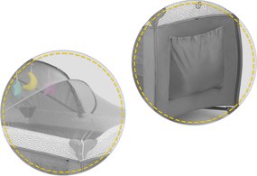 Ricokids Cestovná postieľka + matrac + taška 125x65x78cm RK-242 sivá
