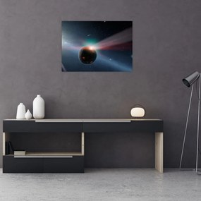 sklenený obraz planétky (70x50 cm)