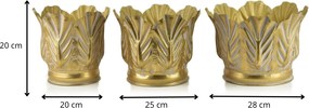 Sada 3 ks květináčů MARINA III zlatá