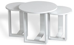 Odkladací stolík Mira White, 3 ks