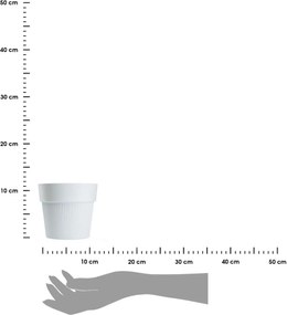 PLASTOVÝ KVETINÁČ SILVA LINE 13X11,5 CM BIELA