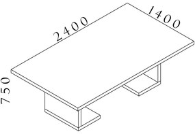 Konferenčný stôl Lineart 240 x 140 cm, brest svetlý