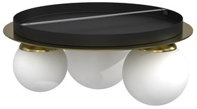 Stropné svietidlo Plato, 3x biele sklenené tienidlo, g