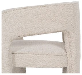 Béžové kreslo z textílie buklé – Ixia