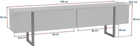 TV stolík v dekore orecha v tmavoprírodnej farbe 180x50x29,5 cm Serenity – Kalune Design