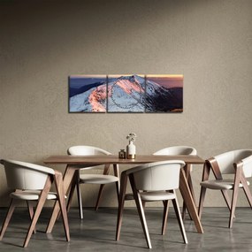 Obraz - Zimná horská panoráma II. (s hodinami) (90x30 cm)