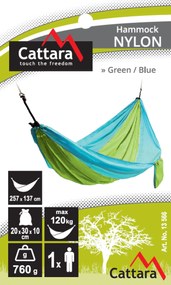 Cattara Houpací síť NYLON 275x137cm zeleno-modrá 13566
