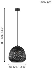 Eglo 43265 - Luster na lanku DEMBLEBY 1 1xE27/40W/230V