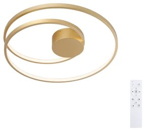Brilagi- stmievateľné LED stropné svietidlo TWISTER LED/48W/230V pr. 50 cm zlaté + diaľkový ovládač