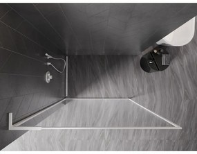 Mexen, Mexen Kioto-XF L sprchová stena s rámom 90 x 202 cm, priehľadná 10 mm, biela - 800-090-174-20-00-XF