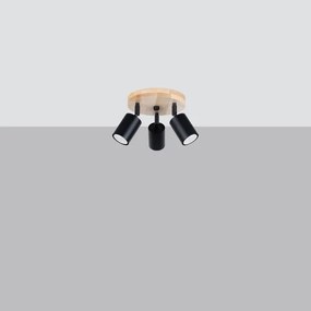 Sollux SL.1292 - Bodové svietidlo VERDO 3xGU10/10W/230V čierna