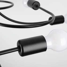 Stropné svietidlo Levar 8, čierne telo svietidla