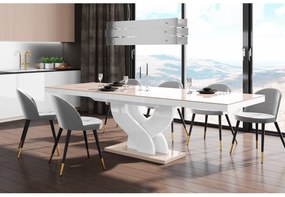 Luxusný rozkladací jedálenský stôl BELLA cappucino lesk