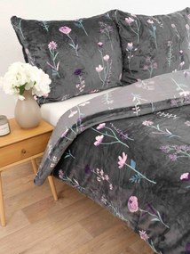 Predĺžené obliečky mikroplyš Exclusive – Vlčie maky tmavo sivá