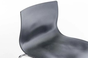 Barová stolička Hoover - plast, kovové nohy chróm - Sivá