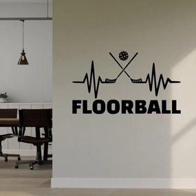 Veselá Stena Samolepka na stenu na stenu Floorball Farba: černá