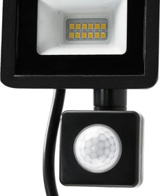 LED reflektor 10W 900lm so senzorom pohybu, súmrakový reflektor IP65