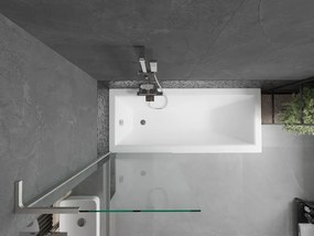 Mexen Next L, 1-krídlová vaňová zástena 70 x 150 cm, transparent, 6mm číre sklo, profil brúsená oceľ, 895-070-000-03-00-97