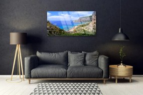 Obraz na akrylátovom skle More pláž hory príroda 125x50 cm