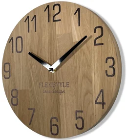 Dekorstudio Moderné drevené hodiny Natur Dub - 30cm