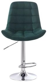 LuxuryForm DESIGN Barová stolička PARIS VELUR na striebornom tanieri - zelená