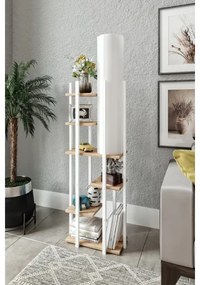 Stojacia lampa s poličkami VOGUE 1xE27/40W/230V 160 cm biela
