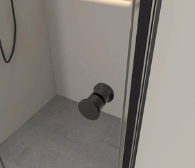 Erga Berlin, sprchový kút so skladacími dverami 110(dvere) x 70(stena) x 195 cm, 6mm číre sklo, čierny profil, ERG-V02-BERLIN-D110G070-CL-BK