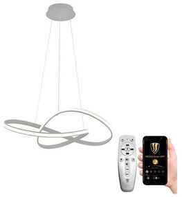 Brilagi - LED Stmievateľný luster na lanku COSMOWAVE LED/70W/230V 3000-6500K strieborná + DO BG0799