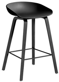 HAY Barová stolička AAS 32 Low Black Lacquered Oak Veneer, black