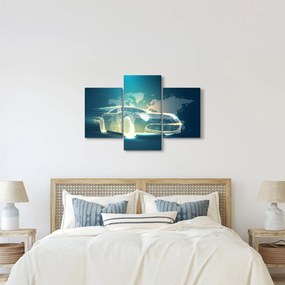 Obraz auta z geometrických tvarov (90x60 cm)
