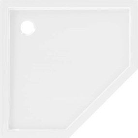 Mexen Flow Slim, päťuholníková sprchová vanička 80 x 80 cm, biela lesklá, 46P108080