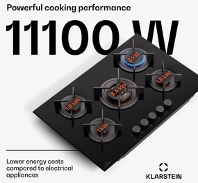 Klarstein Goldflame 5, plynová varná doska, 5 horákov