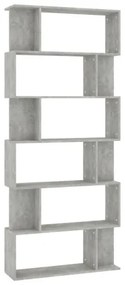 vidaXL Knižnica/deliaca stena, betónovo sivá 80x24x192cm, drevotrieska-