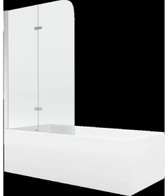 Mexen Cubik obdĺžniková vaňa 160 x 70 cm s obkladom a 2-krídlovou sprchovou zástenou 100 cm, transparentnéné, chrómová