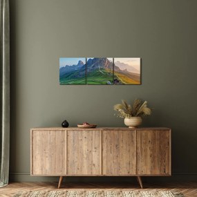 Obraz - Dolomity (s hodinami) (90x30 cm)