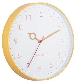 Karlsson 5992YE designové nástenné hodiny žltá, pr. 30 cm