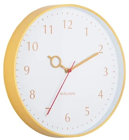 Karlsson 5992YE designové nástenné hodiny žltá, pr. 30 cm