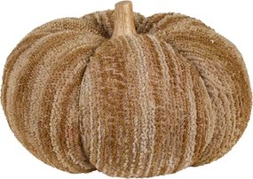 Hnedo-béžová látková dekorácia tekvice Pumpkin XXL - Ø 25*16 cm